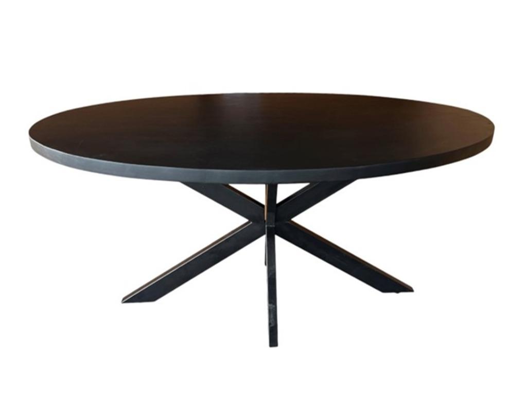 Zwart ovale eettafels mango 160cm t/m 240cm Laagste prijs !, Huis en Inrichting, Overige materialen, Nieuw, Vijf personen of meer