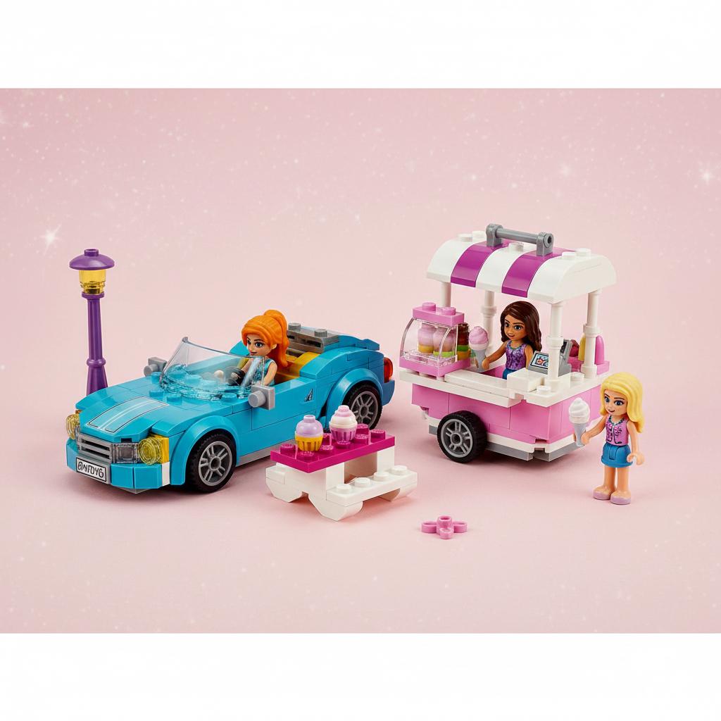 LEGO Friends Duo Set: Emma’s Sportwagen & Olivia’s IJskar, Ophalen, Zo goed als nieuw
