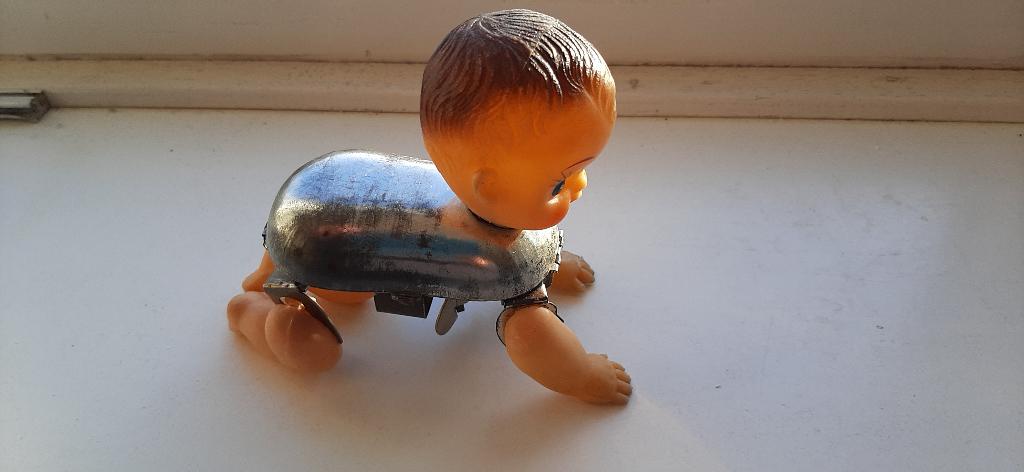Automaton Kruipend Baby Poppetje, Ophalen of Verzenden, Gebruikt