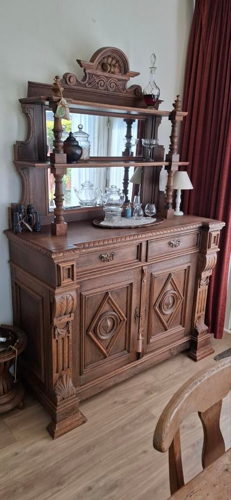 Antieke jacht/buffetkast, Antiek en Kunst, Ophalen of Verzenden