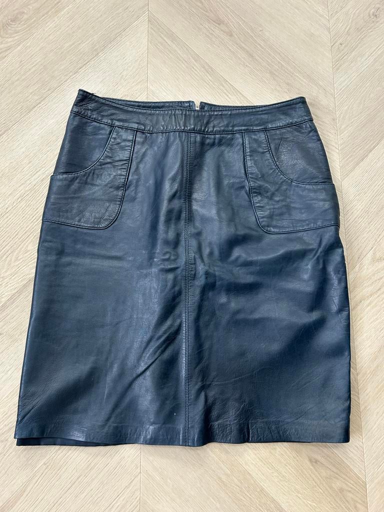 Blauwe leren rok McGregor - Nieuwstaat, Blauw, Nieuw, Ophalen of Verzenden, Maat 36 (S)