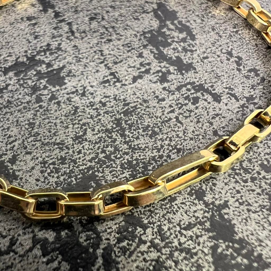 14 karaat gouden armband monte carlo schakel, Ophalen of Verzenden, Zo goed als nieuw, Goud