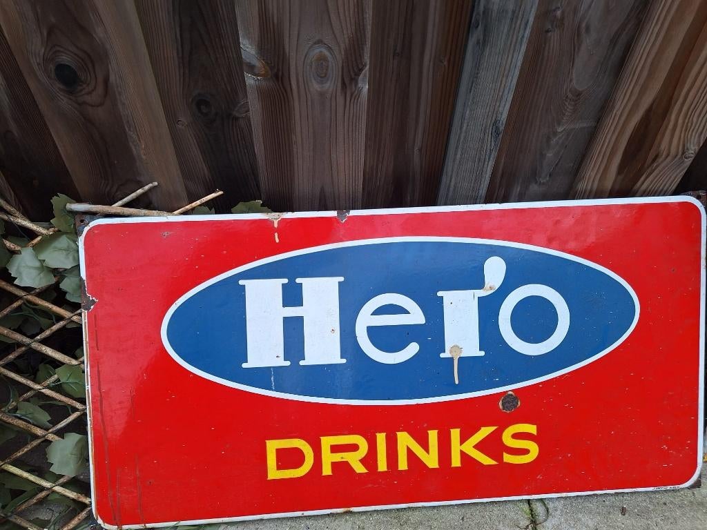 Hero emaille reclamebord, Verzamelen, Merken en Reclamevoorwerpen, Ophalen of Verzenden, Gebruikt, Reclamebord