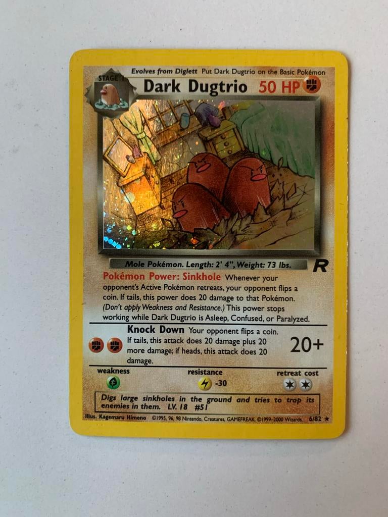 Dark Dugtrio holo 6/82 - Near Mint, Ophalen of Verzenden, Zo goed als nieuw, Losse kaart, Foil