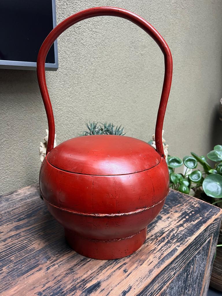 Chinese trouwmand weddingbasket chinees mand hout, Huis en Inrichting, Woonaccessoires | Schalen en Manden, Mand, Rond, Ophalen of Verzenden