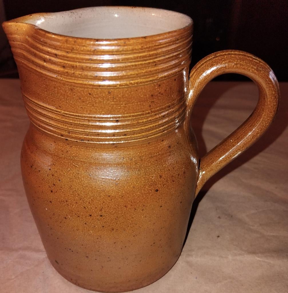 Vintage maat 10 Frans gres du Berry (steengoed) kannetje,, Antiek en Kunst, Antiek | Keramiek en Aardewerk, Ophalen of Verzenden