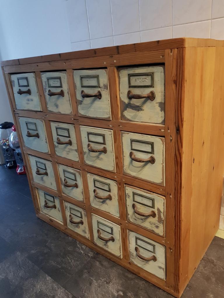 Oud apothekers/ laden kast., Ophalen, Gebruikt, 50 tot 100 cm, 3 of 4 laden