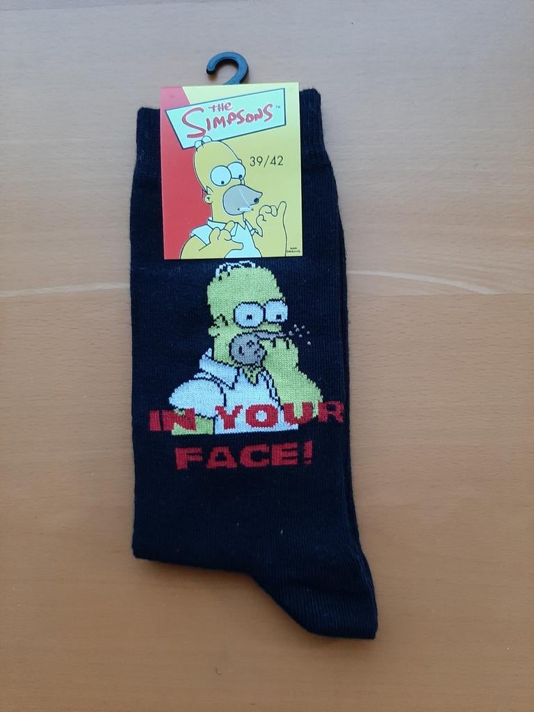 Sokken - The Simpsons - In Your Face - maat 39/42 - nieuw, Kleding | Heren, Ophalen of Verzenden, Nieuw, Maat 39 t/m 42, Zwart