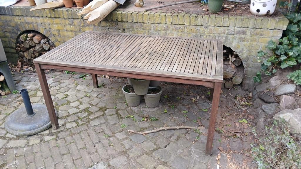 Houten tuintafel, Ophalen, Gebruikt, Rechthoekig, Hout