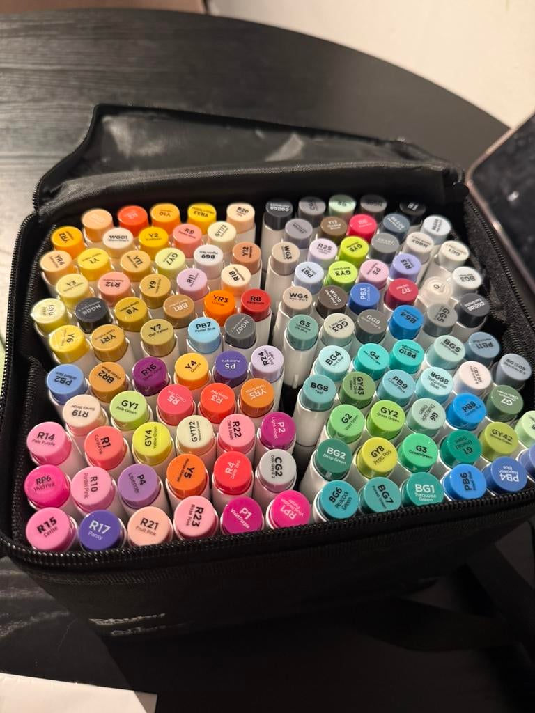 Ohuhu Honolulu 120 alcohol markers brush and fine, Ophalen of Verzenden, Zo goed als nieuw, Potlood of Stift