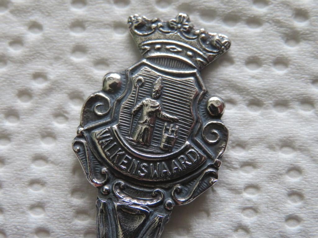 Verzilverd Lepeltje Wapen Valkenswaard, Overige materialen, Verzenden, Verzilverd, Zo goed als nieuw