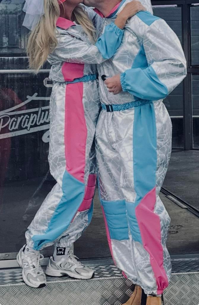 Twee foute ski-overalls - Maat XL en S - Nieuwstaat, Kleding | Dames, Carnavalskleding en Feestkleding, Carnaval, Ophalen of Verzenden