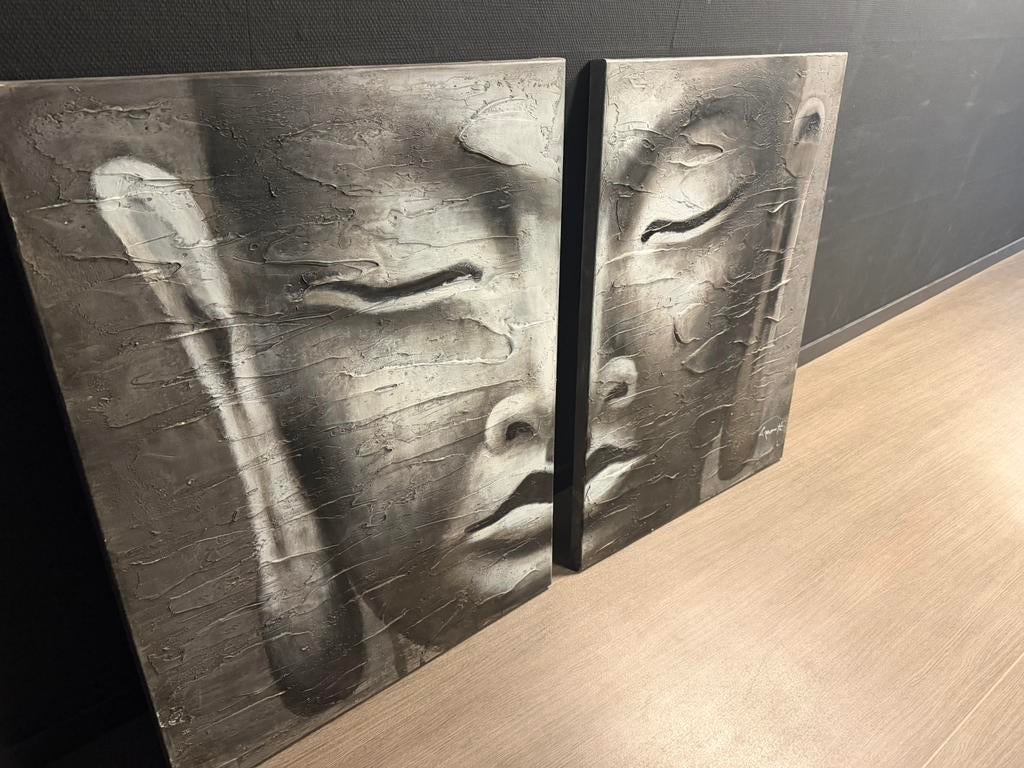 Boedha schilderij, Ophalen, Zo goed als nieuw, Schilderij, 75 cm of meer