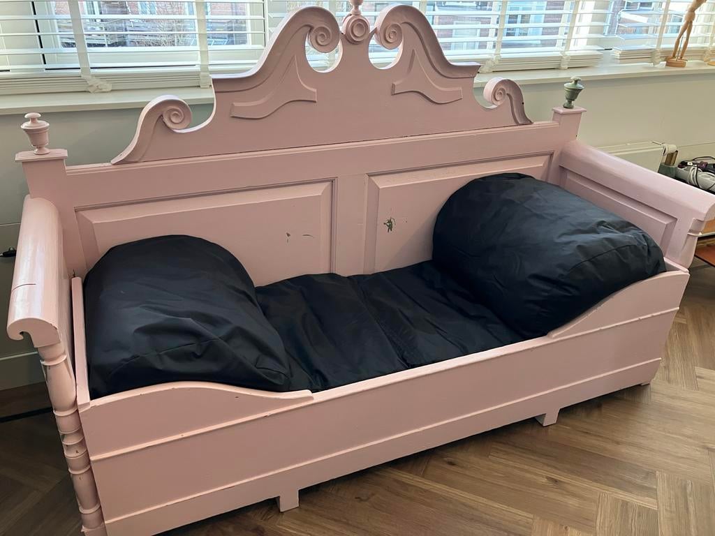 Vintage Zweedse uitschuifbare keukenbank/kinderbed, Ophalen, Vintage., Gebruikt, 150 tot 200 cm