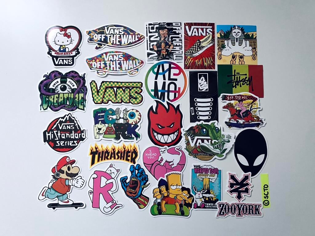 Skate stickers Vans Thrasher ZooYork Spifire Ripndip Stussy, Ophalen of Verzenden, Nieuw, Meerdere stickers