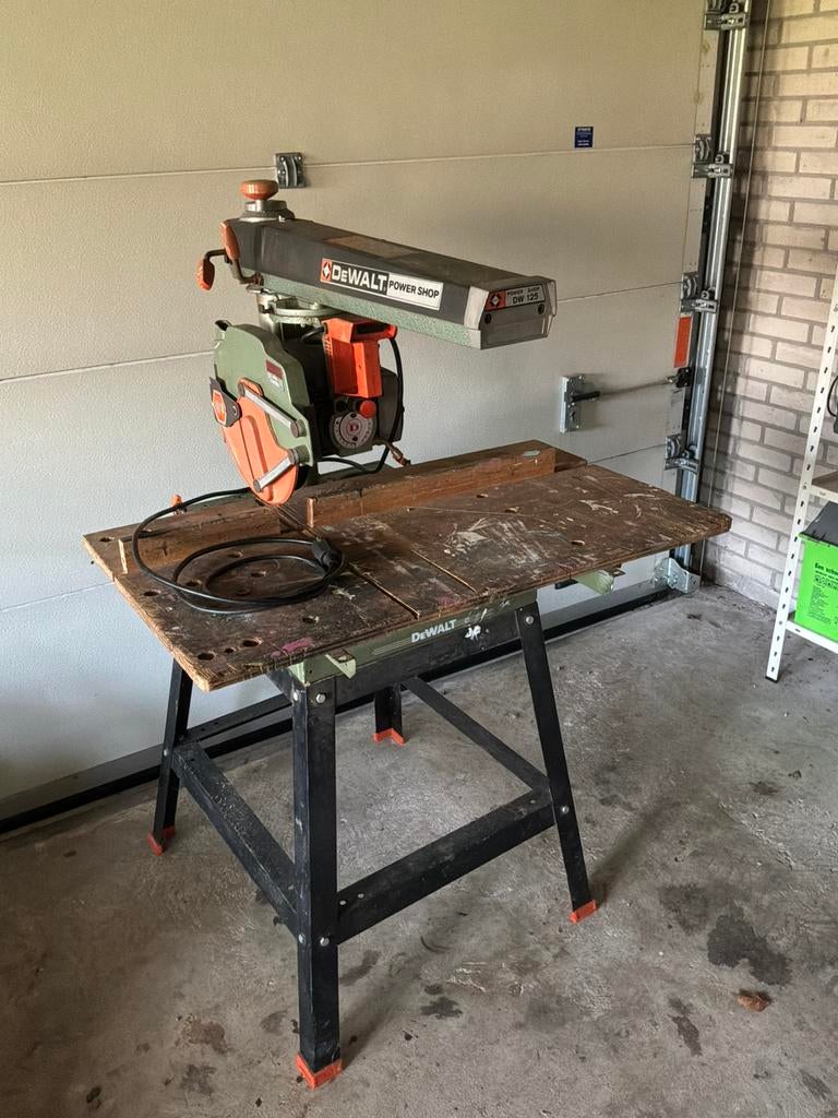DeWalt DW125 Power Shop Radiaal-Afkortzaag op onderstel., Ophalen, Gebruikt, 70 mm of meer, Afkortzaag