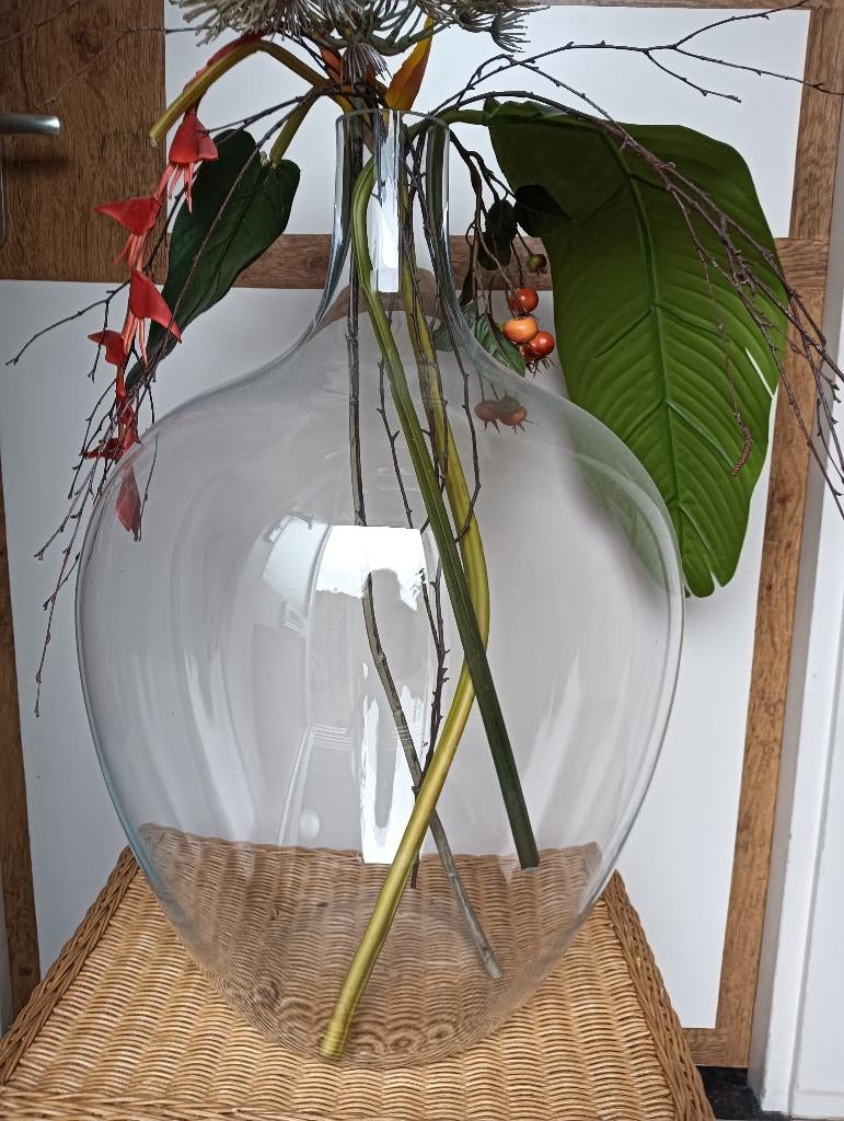 hele grote geblazen gistfles, Ophalen, Overige kleuren, Minder dan 50 cm, Glas