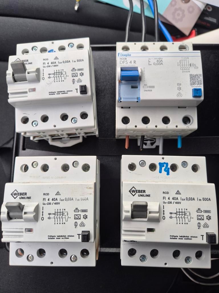 3 fase Aardlekschakelaars Doepke & Weber 30mA, Doe-het-zelf en Verbouw, Elektra en Kabels, Ophalen of Verzenden, Gebruikt, Overige typen