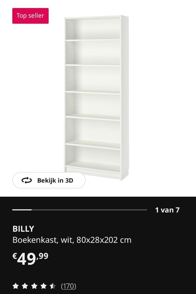 Billy kast lichtbruin 80x28x202, Ophalen, Met plank(en), Gebruikt, 200 cm of meer