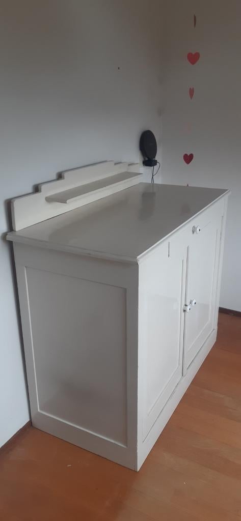 Authentiek houten commode, Gebruikt, 50 tot 70 cm, 100 cm of meer, Opstaande rand