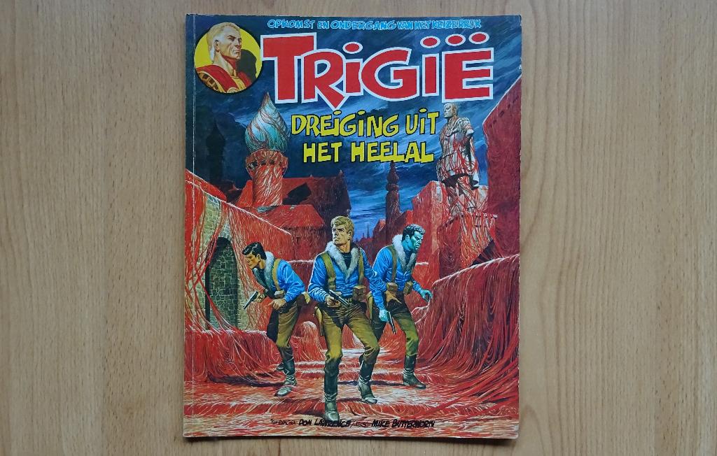 Trigië, dreiging uit het heelal, 1e druk 1977, Eén stripboek, Ophalen of Verzenden, Gelezen
