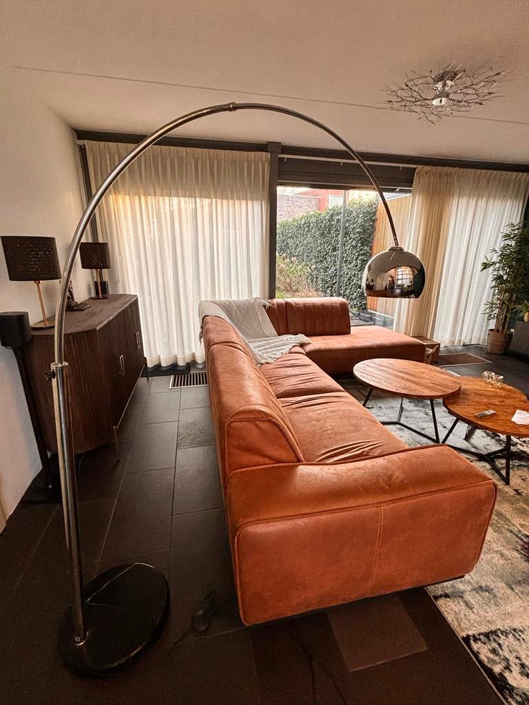 Booglamp met marmeren voet (Floor lamp), Ophalen, Gebruikt, Metaal, 150 tot 200 cm