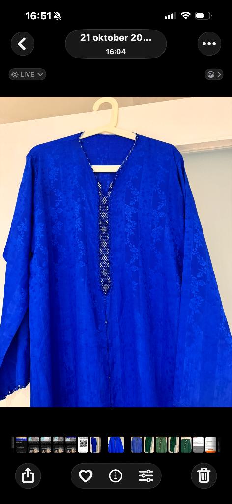 Marokkaanse jurk., Kleding | Dames, Jurken, Ophalen of Verzenden, Nieuw, Blauw, Onder de knie