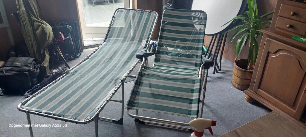 Crespo xl ligbed en Crespo relaxstoel, Ophalen, Campingstoel
