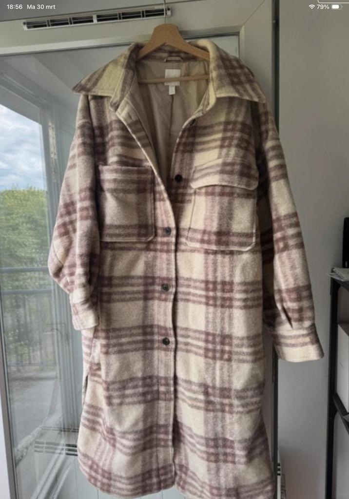 Jas hm, Ophalen of Verzenden, Zo goed als nieuw, Maat 46/48 (XL) of groter, Zwart