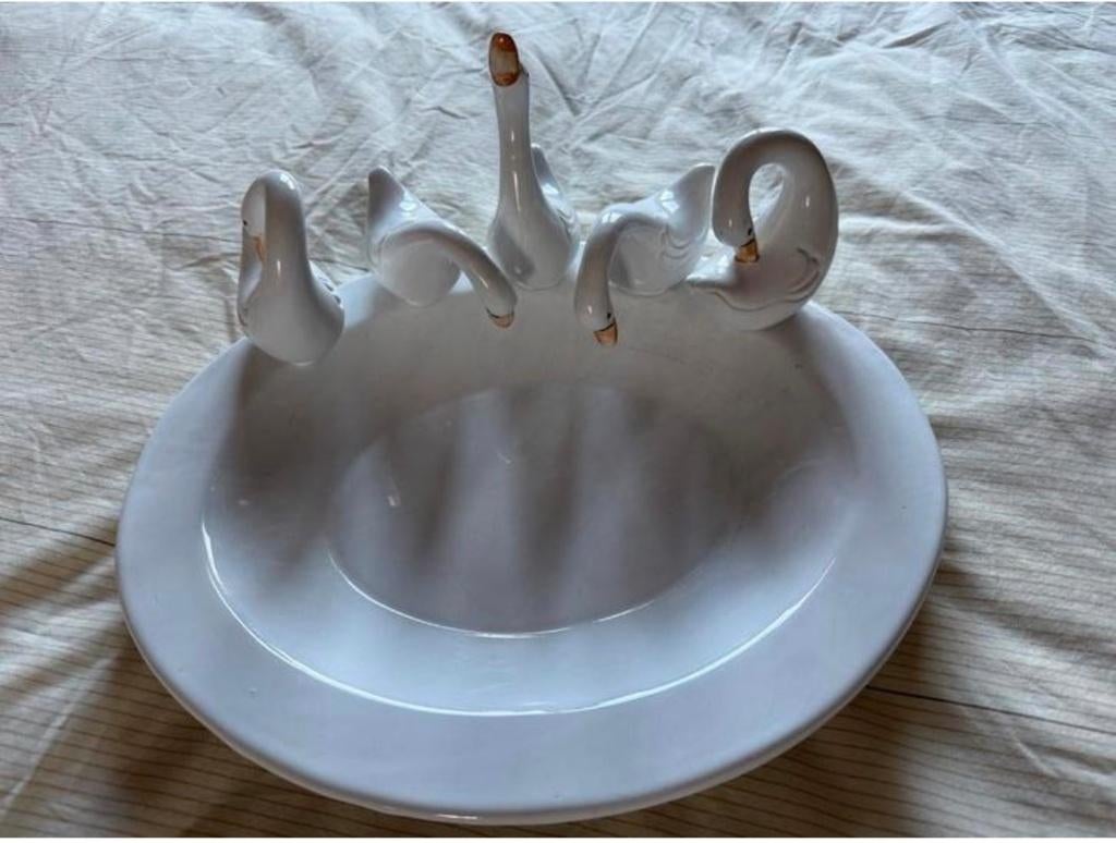 Vintage schaal met zwanen, Antiek en Kunst, Ophalen of Verzenden