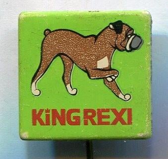 Boxer King Rexi blik honden speldje ( N_066 ), Verzenden, Zo goed als nieuw, Figuurtje, Speldje of Pin