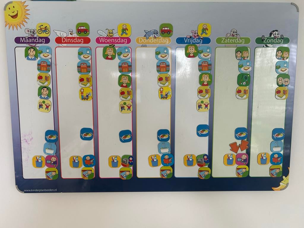 Kinderplanbord met pictogrammen - weekoverzicht, Ophalen of Verzenden, Gebruikt