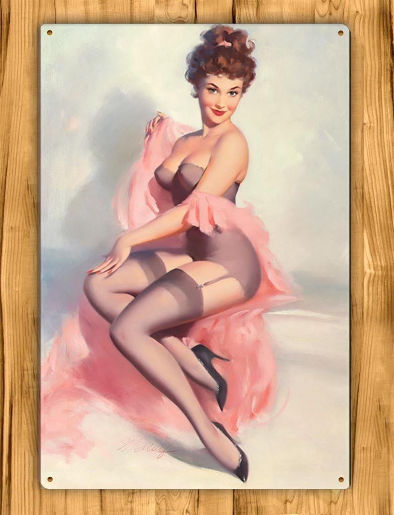 Retro Pin Up Sexy 50s Dame Metalen Wandbord erotiek, Ophalen of Verzenden, Nieuw