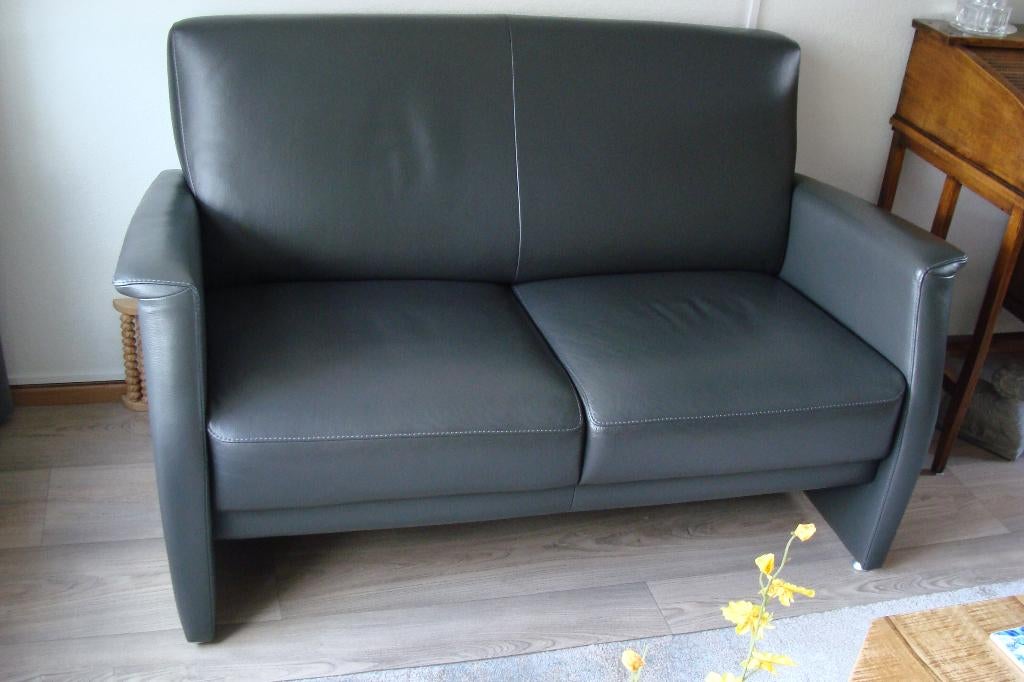 Prominent 2 zits lederen bank, Ophalen, Gebruikt, Tweepersoons, Rechte bank