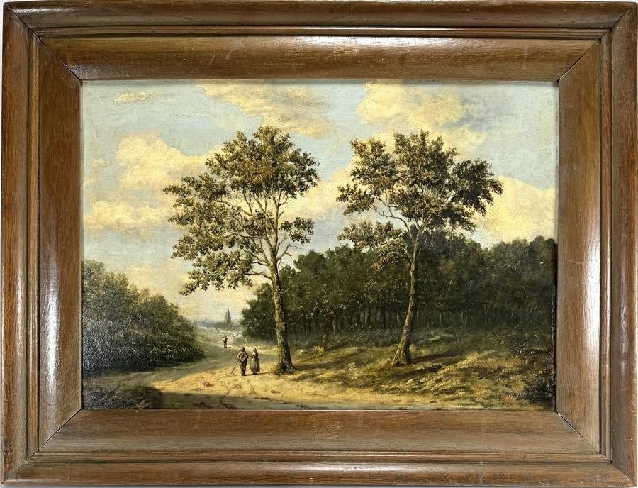 1400. Olieverfschilderij – boslandschap, 20e eeuw, Ophalen of Verzenden