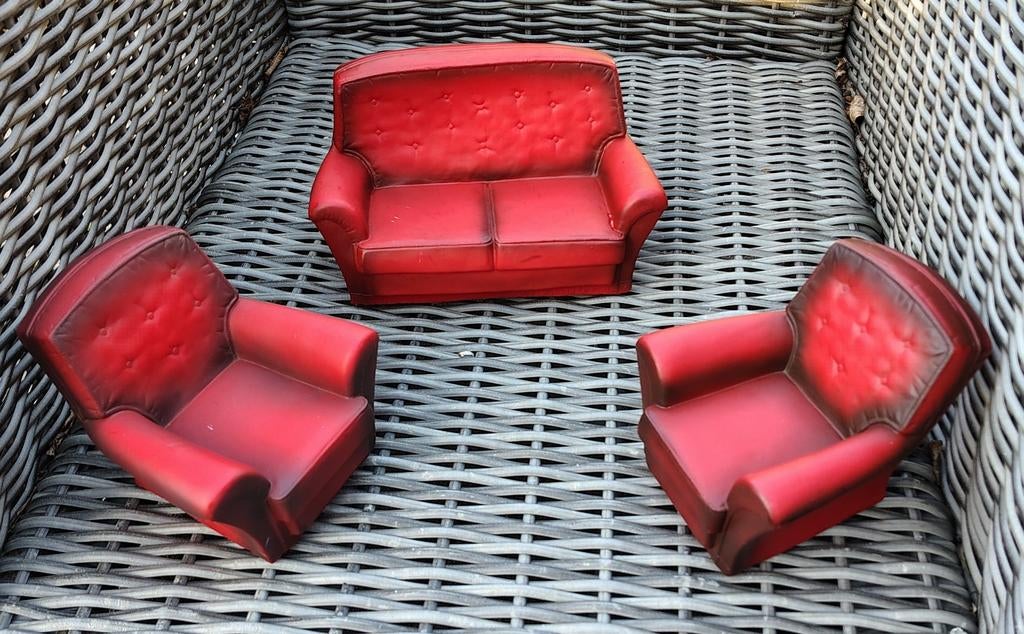 Sindy Pedigree zitmeubels. Bank en 2 fauteuils, Verzamelen, Ophalen of Verzenden, Gebruikt, Pop