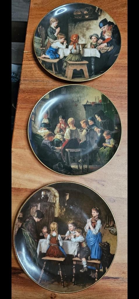 3 Franz Defregger Bradex wandborden - 'Das Tischgebet', Ophalen of Verzenden