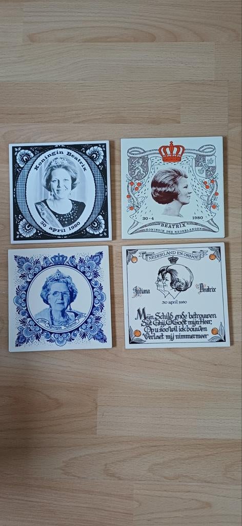 Tegels en glazen Koninklijk Huis, Verzamelen, Koninklijk Huis en Royalty, Ophalen of Verzenden