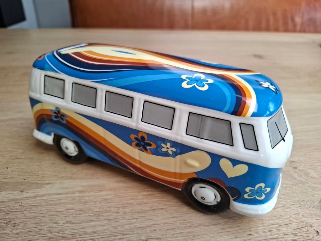 Porselein spaarpot retro Volkwagen busje, Ophalen, Nieuw, Steen, Aardewerk of Keramiek, Vervoermiddel