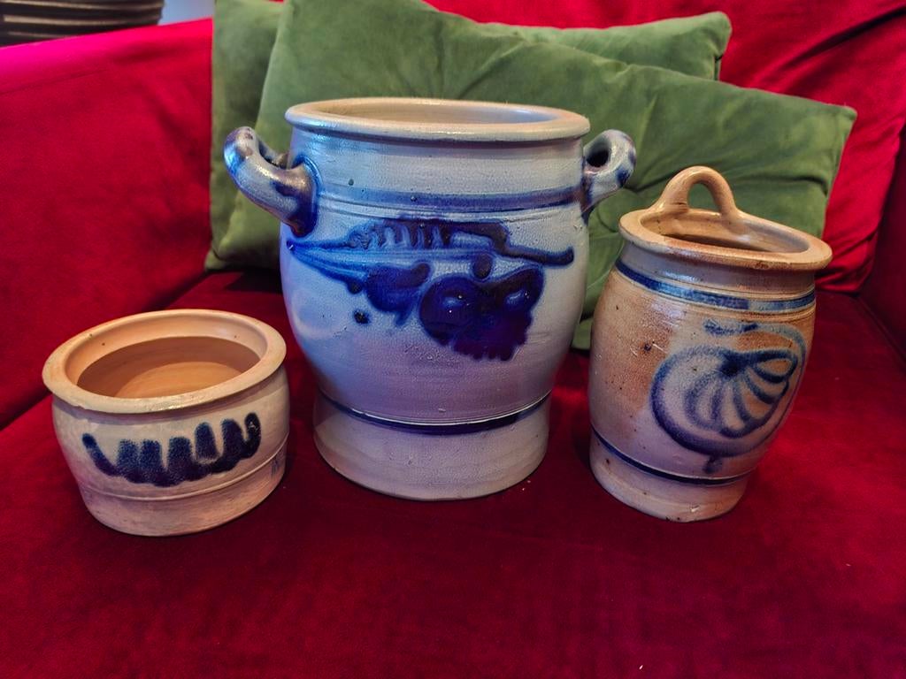 Set van 3 prachtige Keulse potten / Westerwald aardewerk - Z, Ophalen of Verzenden