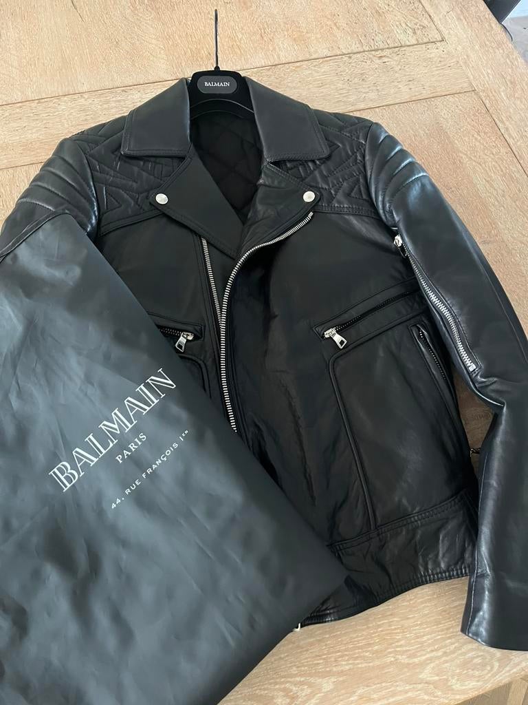 Balmain leren bikerjack, Ophalen of Verzenden, Nieuw, Maat 48/50 (M), Zwart