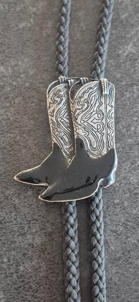 Western Bolo tie met zwart emaille, Ophalen of Verzenden, Zwart, Overige materialen