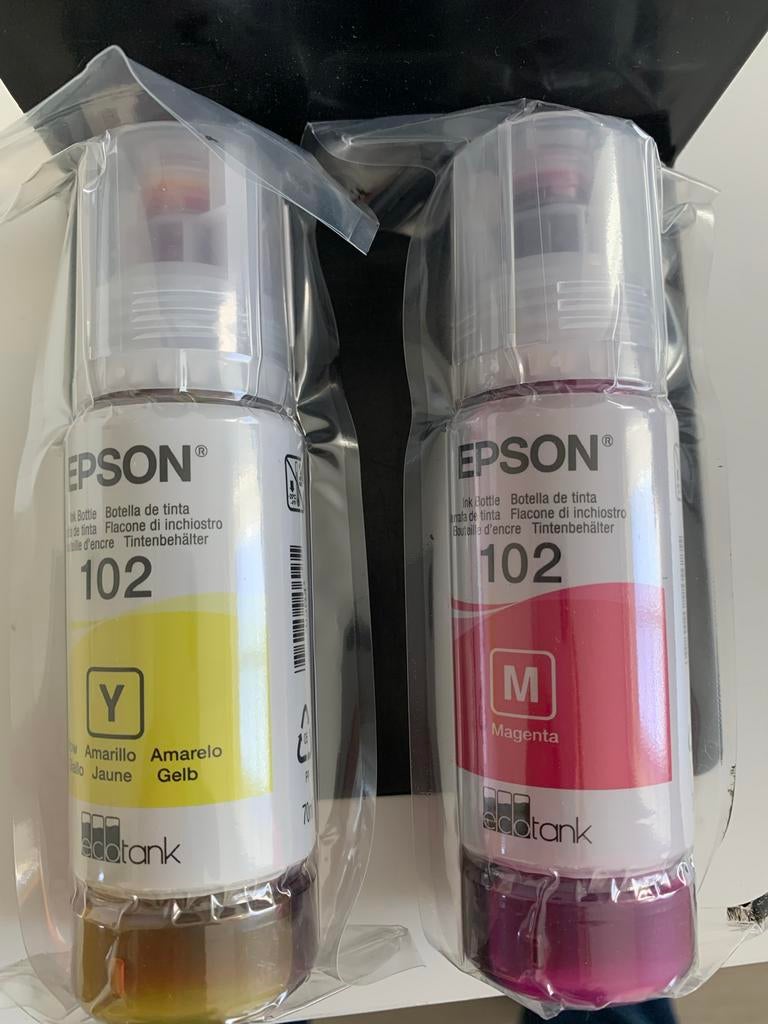 Epson 102 EcoTank Inktflessen - Geel en Magenta, Ophalen, Nieuw