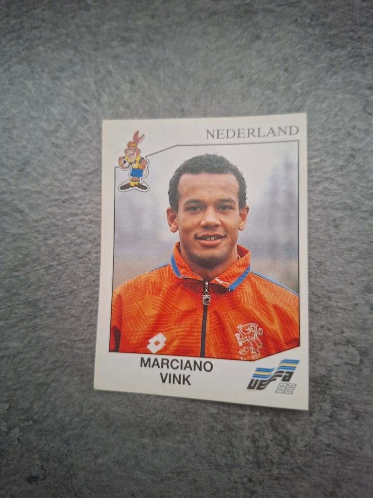 Panini sticker Euro 92 Zweden.Speler Marciano Vink Nederland, Verzenden, Zo goed als nieuw, Sticker