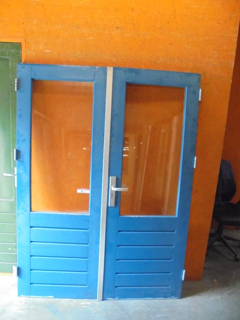 Partij gelijke sets openslaande buitendeuren, 148 x 201,5, Ophalen, 120 cm of meer, 200 tot 215 cm, Glas