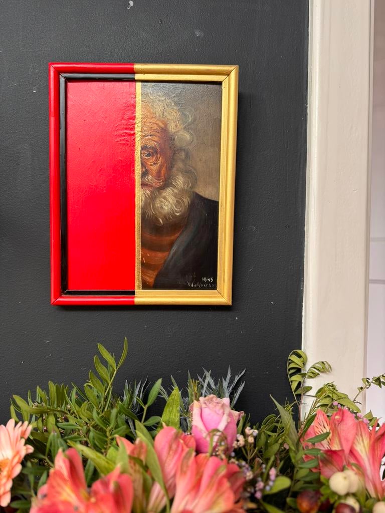 Geupcycled antiek schilderij dipped painting - W.H. Aberson, Ophalen of Verzenden