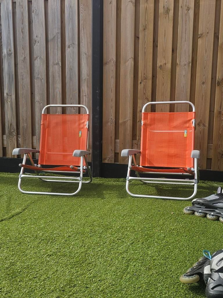 2 stuks strandstoelen, Caravans en Kamperen, Ophalen, Gebruikt