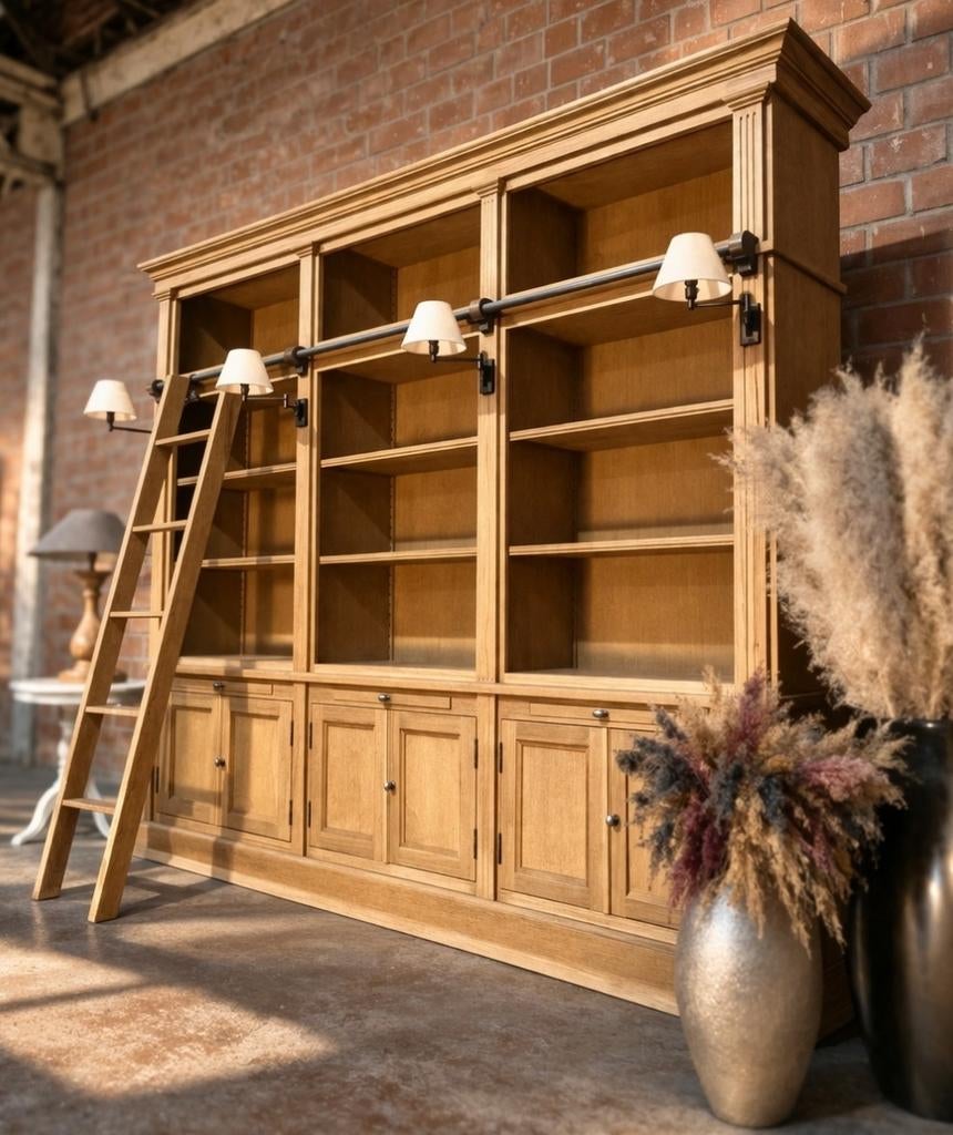 eiken boekenkast – art:, Ophalen, 200 cm of meer, Eikenhout, Met deur(en)