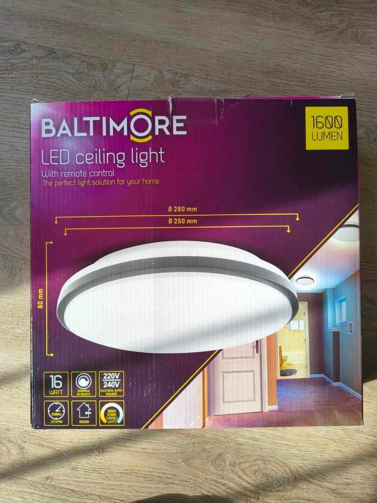 Baltimore LED plafondlamp met afstandsbediening, Ophalen of Verzenden, Nieuw