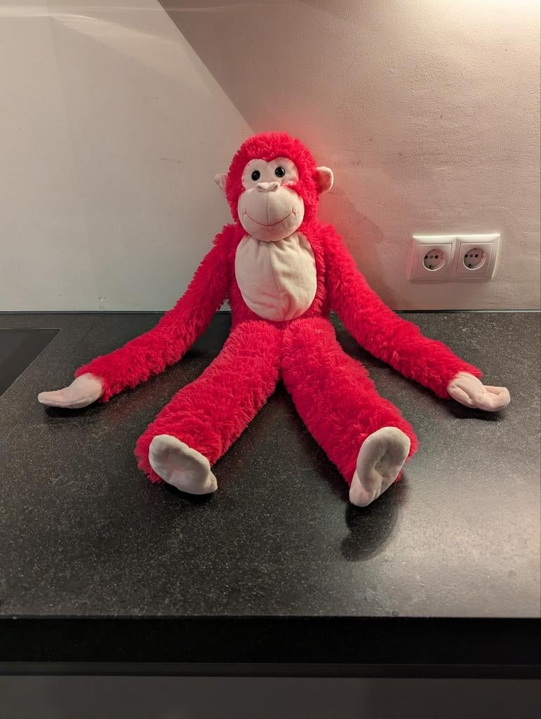 Roze knuffel aap, Ophalen, Nieuw, Roze, Groot (groter dan 80 cm)